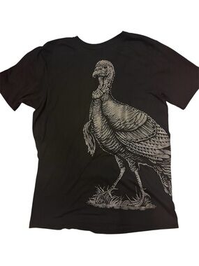 Wild Turkey Black Graphic Tee with Large Turkey Print